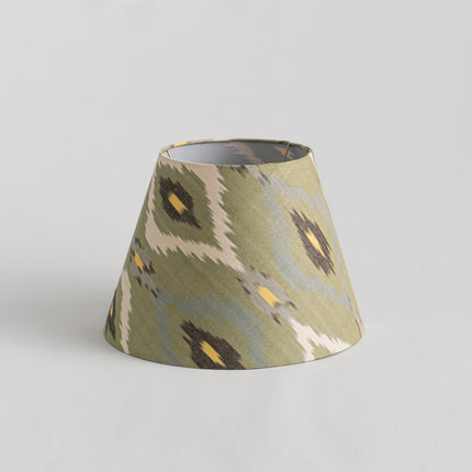 Wooden Lamp with Cotton Ikat Printed Lampshade