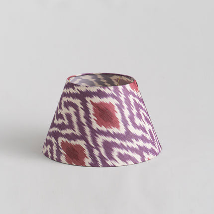 Wooden Lamp with Cotton Ikat Printed Lampshade