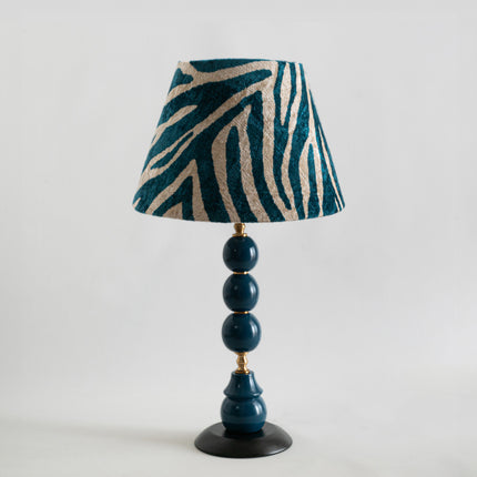 Lamp with Zebra Printed Silk Velvet Lampshade