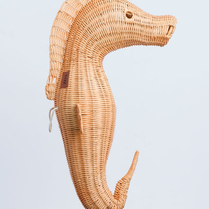 Rattan Sea Horse Wall Decor