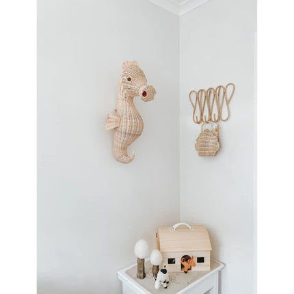 Rattan Sea Horse Wall Decor