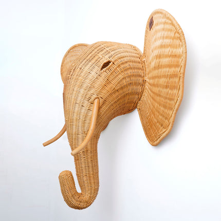 Elephant Rattan Wall Decor