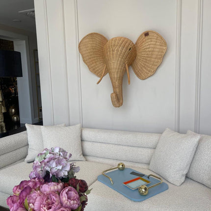 Elephant Rattan Wall Decor