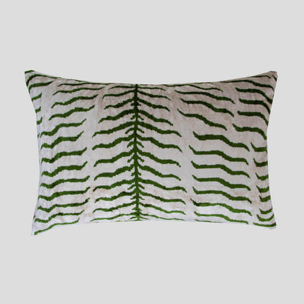 Copy of Green Silk Velvet Ikat Pillow Cover