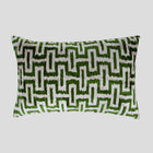 Green Silk Velvet Ikat Pillow Cover