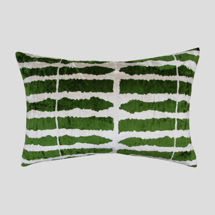 Copy of Green Silk Velvet Ikat Pillow Cover