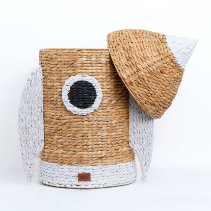 Rattan Rocket Toy Basket with Lid