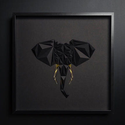 Pintura Elefante-Negro/Oro