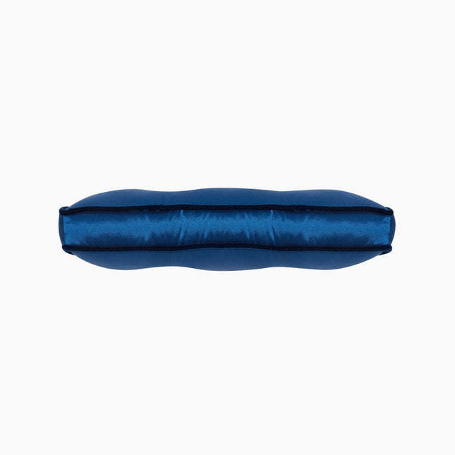Navy Blue Silk Rectangle Pillow