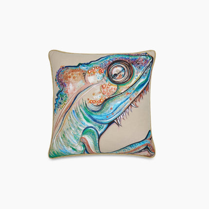 Chameleon Linen Hand Painted Pillow