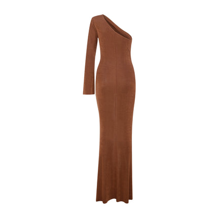 Olya One Sleeve Stretch Maxi Dress