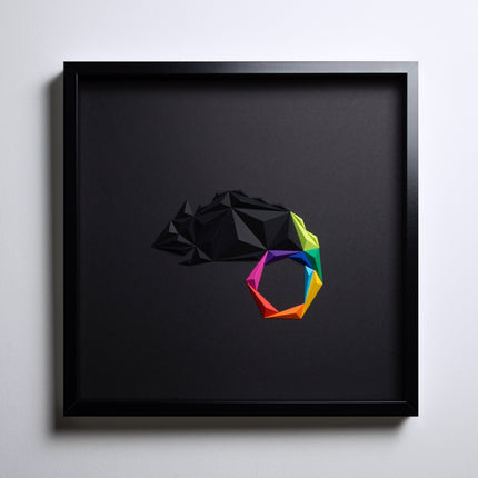 Chameleon-Black/Multicolor Painting