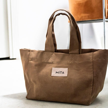 Bej Rengi Canvas Tote Bag-Mita Concept-nowshopfun