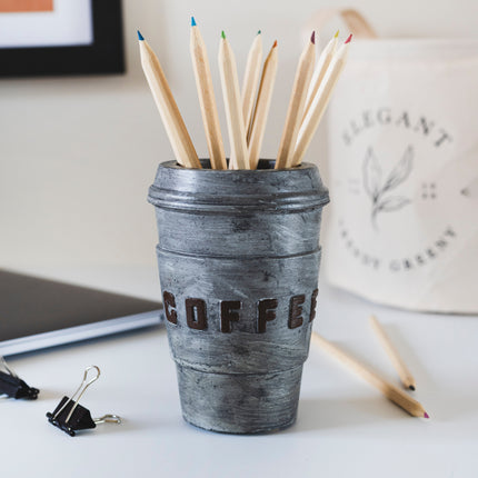 Concrete Coffee Cup Pen Holder