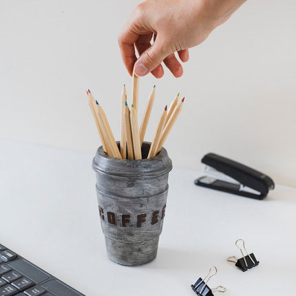 Concrete Coffee Cup Pen Holder