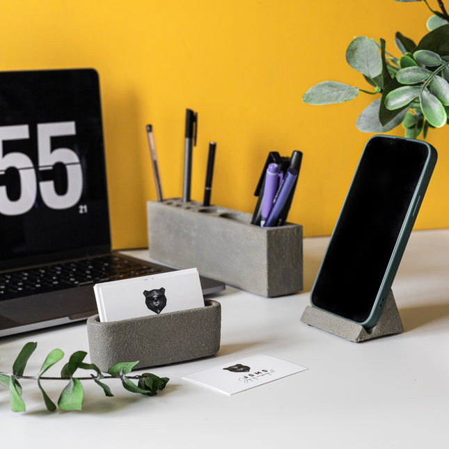 Concrete Corporate Pen Holder Set