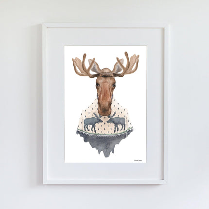 Caribou with Sweater Tablo-Little Forest Animals-nowshopfun