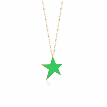 SANDIE ENEMELY STAR SILVER NECKLACE