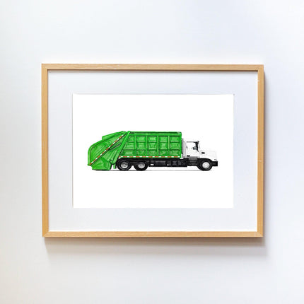 Green Garbage Truck Tablo-Little Forest Animals-nowshopfun