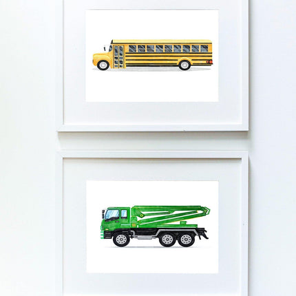 Green Garbage Truck Tablo-Little Forest Animals-nowshopfun