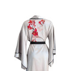 Gri Siyah Biyeli Saten Yarasa Kol Kimono Sabahlık-Mita Concept-nowshopfun