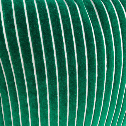 Striped Grass Green Velvet Pillow Cover