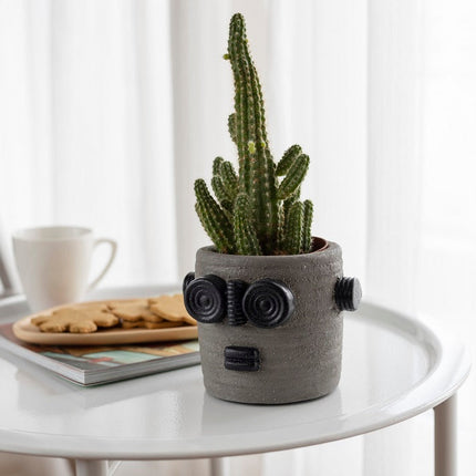 Concrete Robot Flower Pot