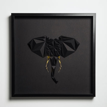 Pintura Elefante-Negro/Oro