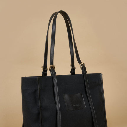 Kanvas Tote Black-Twinsaction-nowshopfun