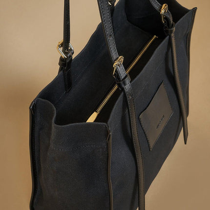 Kanvas Tote Black-Twinsaction-nowshopfun