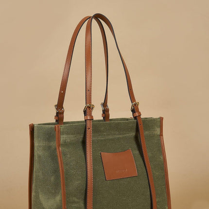 Kanvas Tote Green-Twinsaction-nowshopfun