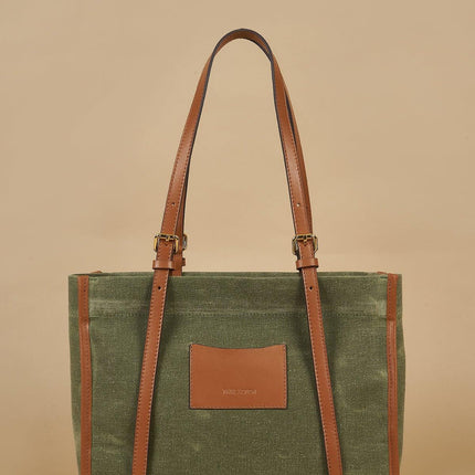 Kanvas Tote Green-Twinsaction-nowshopfun