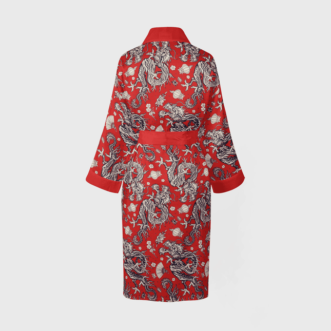 Long Red Double Dragon Kimono-Helal Merch-nowshopfun