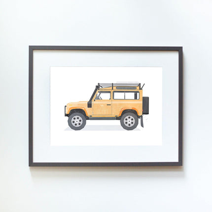 Orange Land Rover Defender Tablo-Little Forest Animals-nowshopfun
