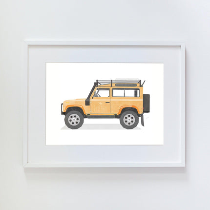 Orange Land Rover Defender Tablo-Little Forest Animals-nowshopfun
