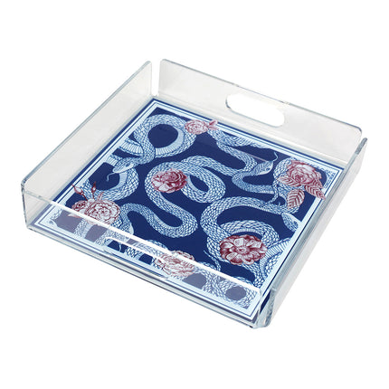 Acrylic Tray Navy Blue Rose