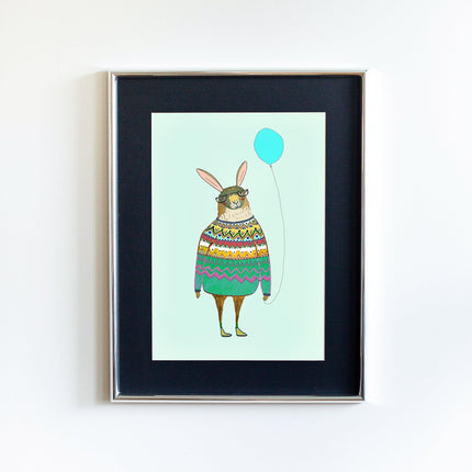 Rabbit with Baloon Tablo-Little Forest Animals-nowshopfun