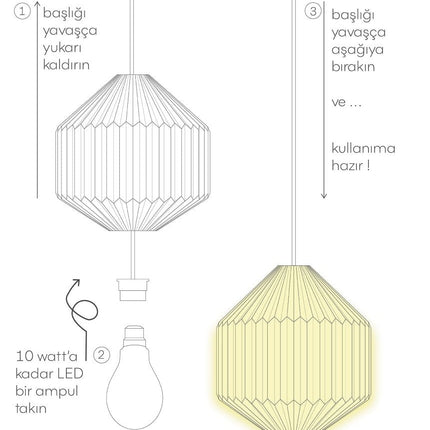 Soli Workshop - SoraTobu '1 Origami Sarkıt Aydınlatma - Tavan Aydınlatması