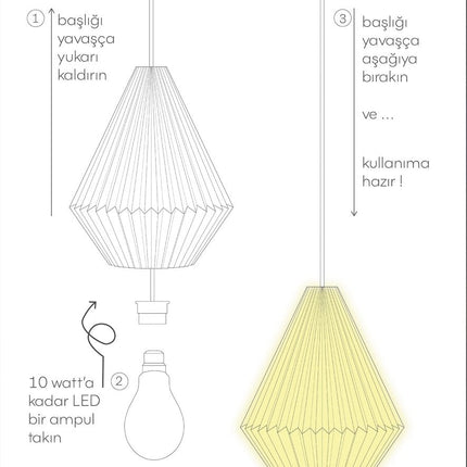 Soli Workshop - SoraTobu '3 Origami Sarkıt Aydınlatma - Tavan Aydınlatması