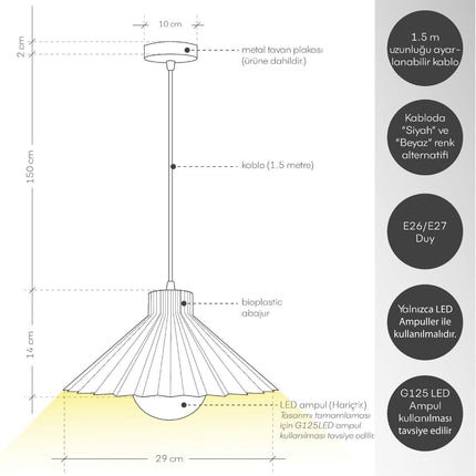 Swan Çam Yeşili Sarkıt Lamba-Soli Workshop-nowshopfun