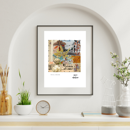 Travel Around Art Print Baskı-Muff Atelier-nowshopfun