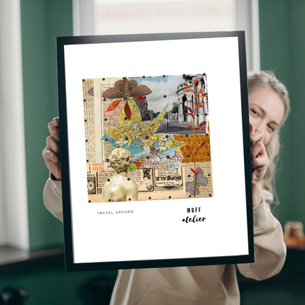 Travel Around Art Print Baskı-Muff Atelier-nowshopfun