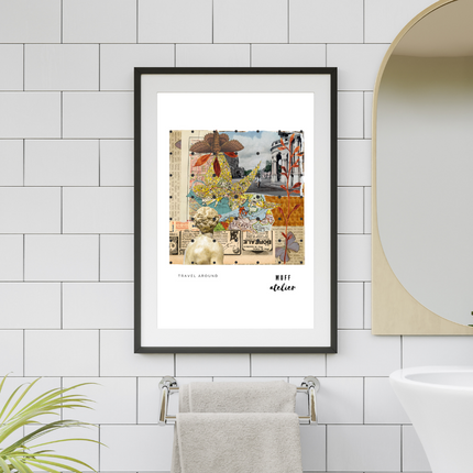 Travel Around Art Print Baskı-Muff Atelier-nowshopfun