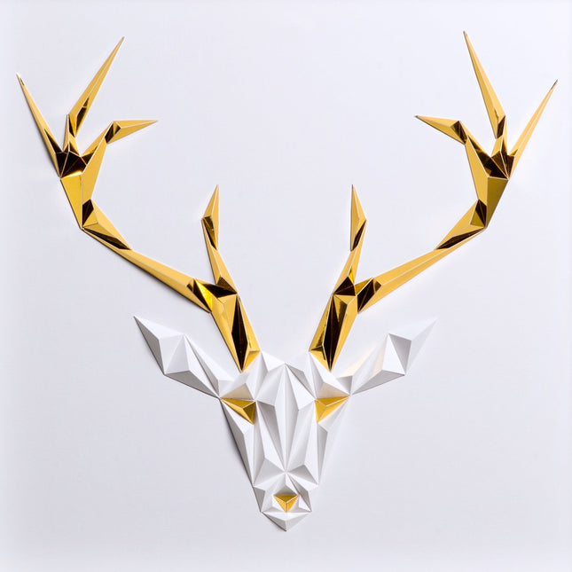 Golden Antlers-White/Gold Painting